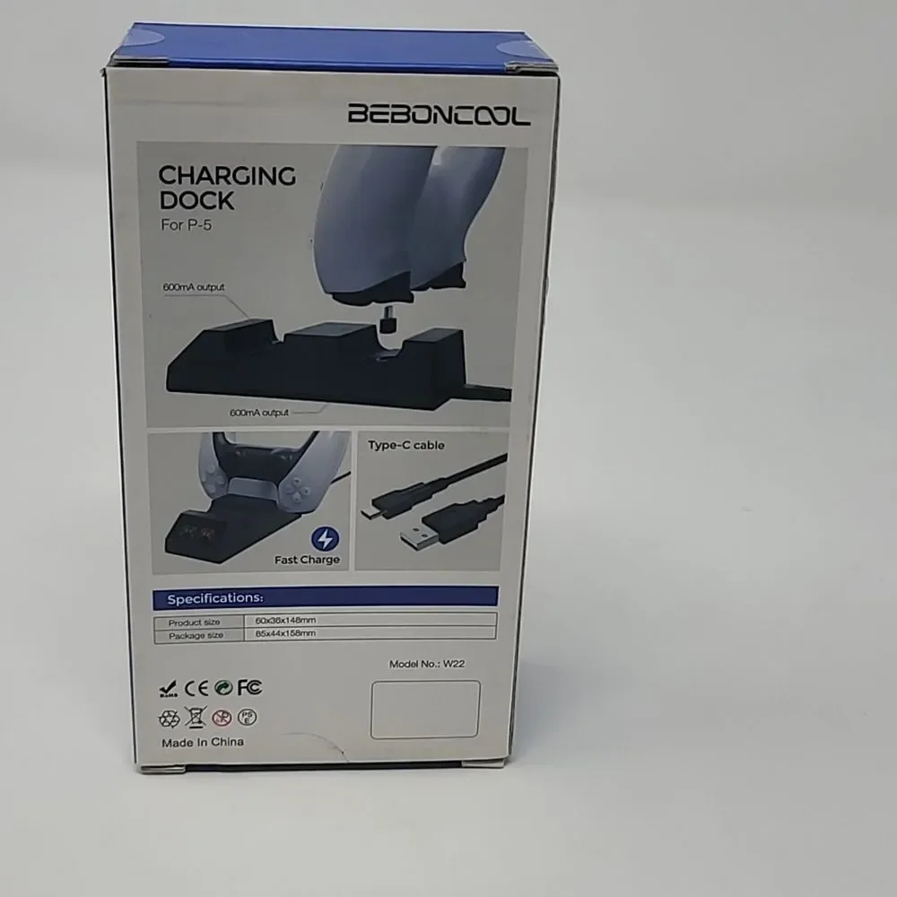 Beboncool White Dual Controller USB Type-C Fast Charging Dock For P5 New In Box
